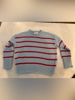 La Ligne Light Blue and Red stripe Marina Crewneck Sweater small